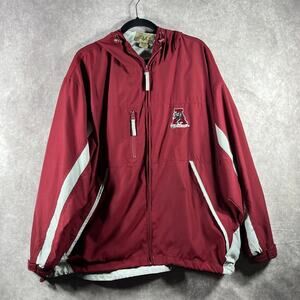 Alabama Crimson Tide Jacket Men Large Red Windbreaker Full Zip Hoodie Mesh Lined